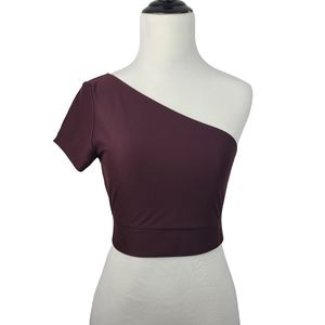 Victoria's Secret burgundy one-shoulder banded crop top women's size xl